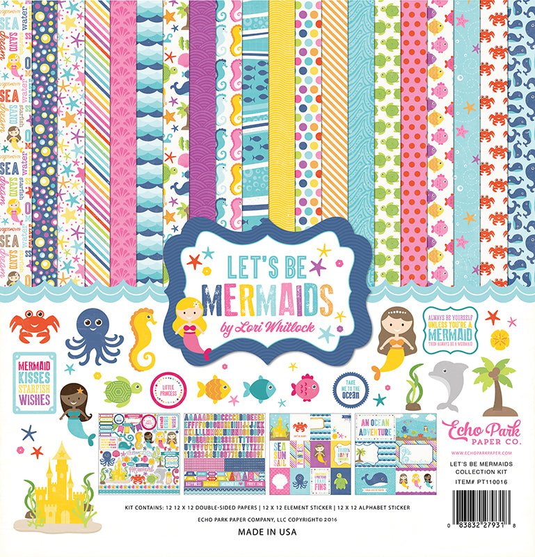 Echo Park Paper Company LBM110016 Let's Be Mermaids Collection Kit 12x12