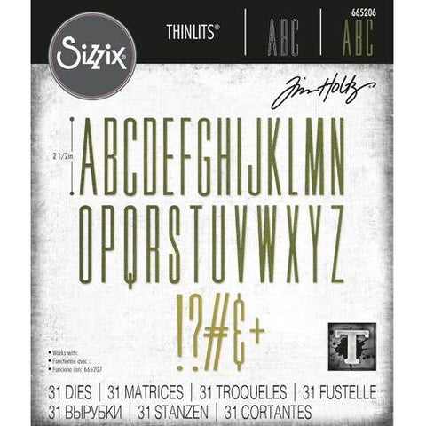 Tim Holtz Sizzix Alphanumeric Stretch Upper Thinlits Dies
