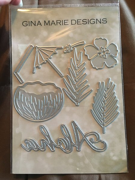 Gina Marie Designs ALOHA TROPICAL DRINK DIE SET