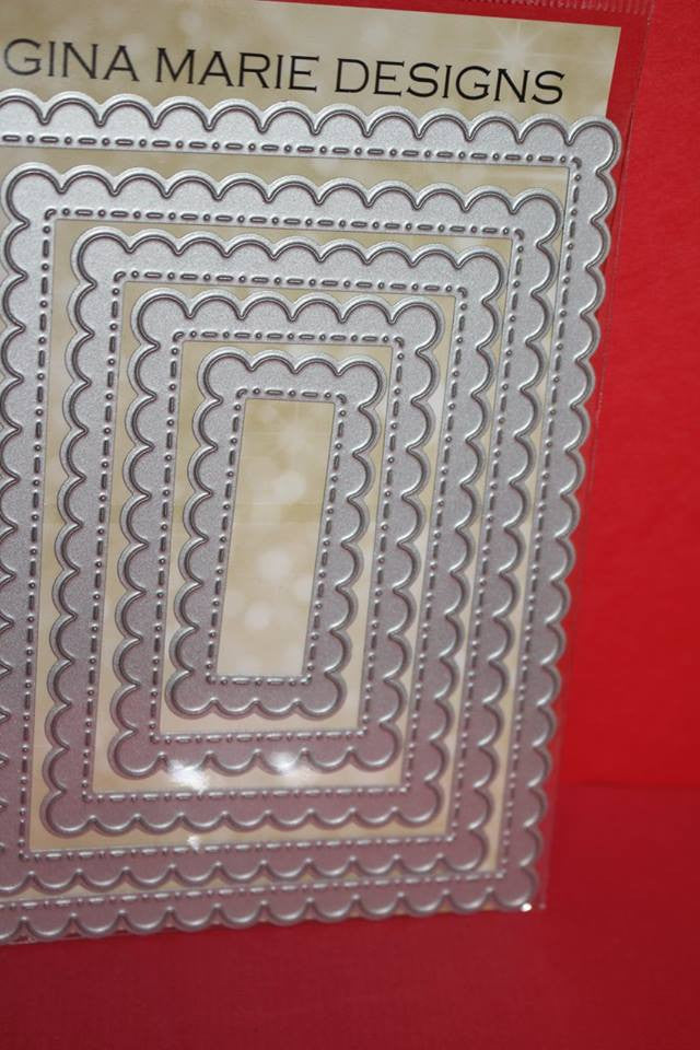 Gina Marie Designs -SCALLOPED STITCHED NESTED RECTANGLES DIES