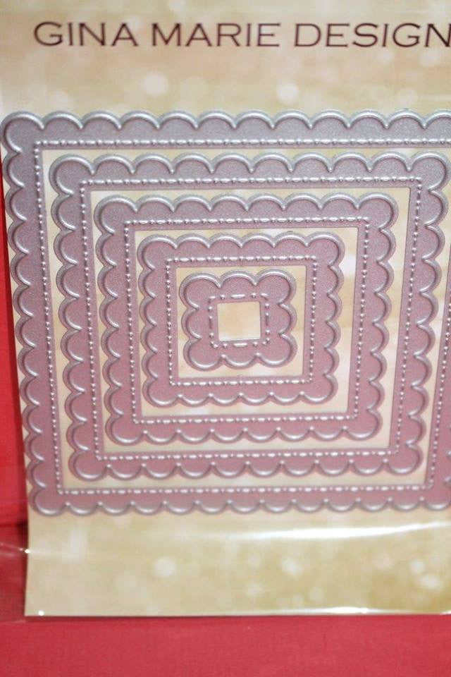 Gina Marie Designs Nested Scalloped Stitched Squares